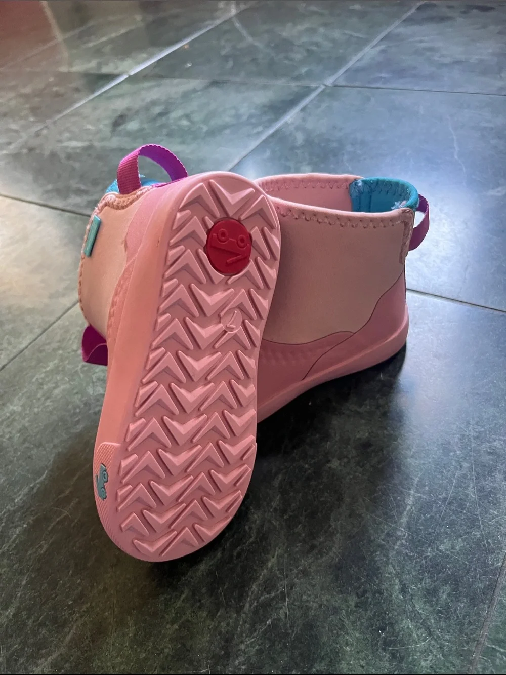 See Kai Run Pink Kids Waterproof Boots with Purple Pull Tabs
